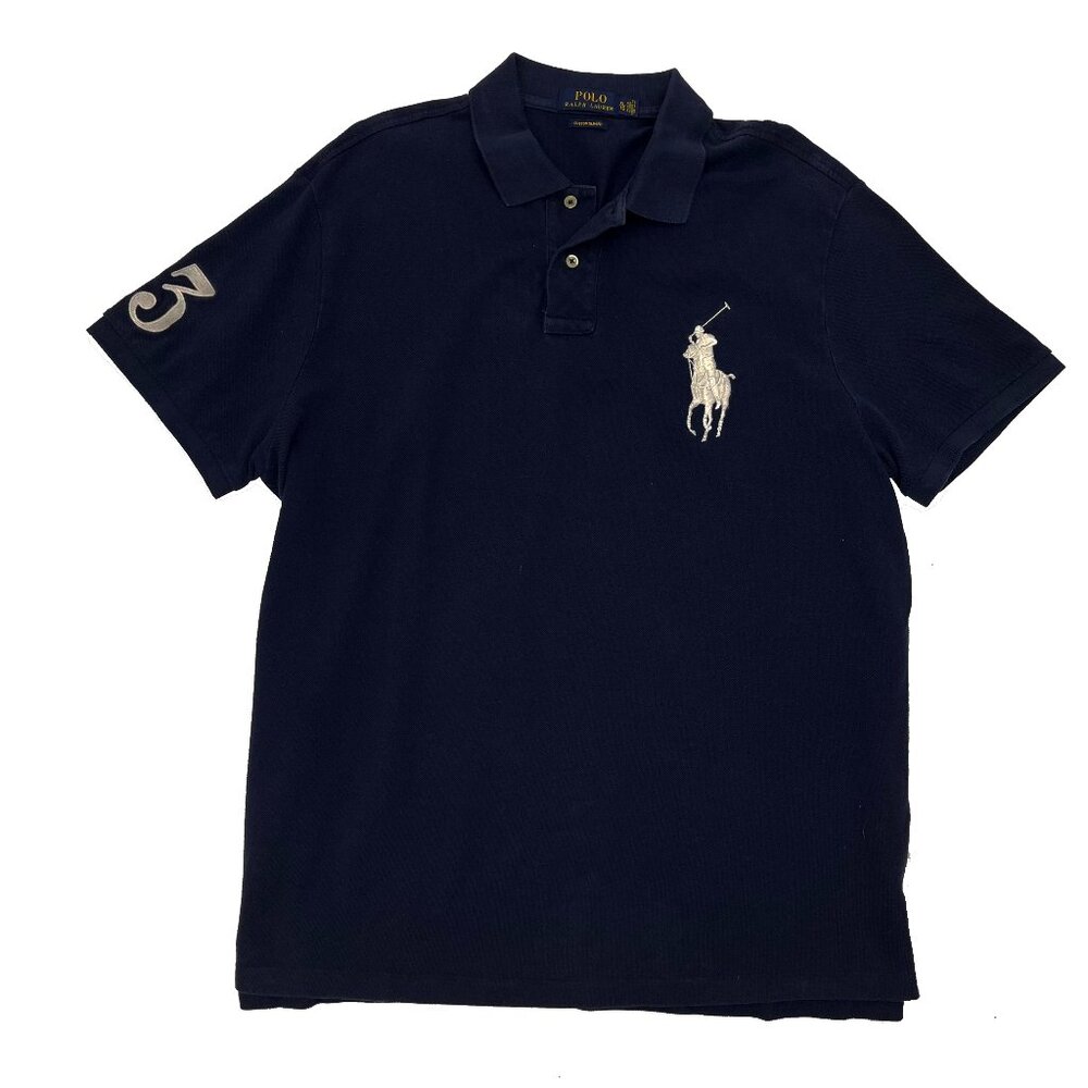 Polo Ralph Lauren Big Pony Blue Custom Slim Fit Shirt Mens XL X-Large